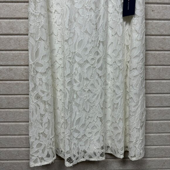 NEW Tommy Hilfiger Ivory Lace Overlay Sleeveless Midi Dress Keyhole Back 8 - Picture 4 of 13